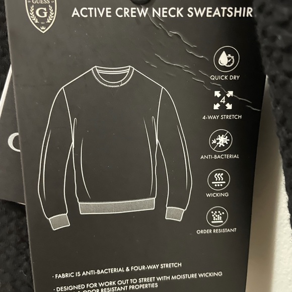 Guess, Alpine Performance Sweatshirt, Jet Black, XL, Men’s, Long Sleeve Crewneck - Picture 14 of 16